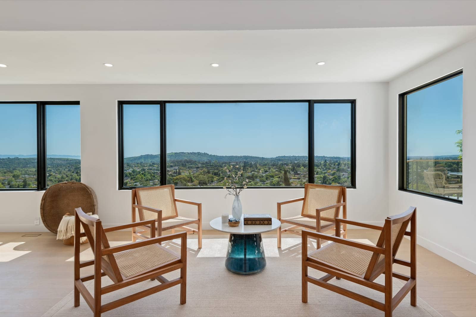 A Riviera living room opening to an ocean view.